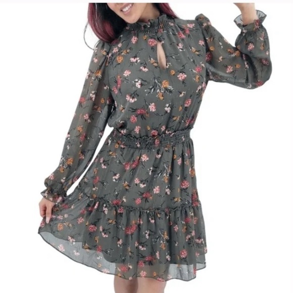 Anthropologie Dresses & Skirts - FLASH SALE! Anthropologie Drew Floral Chiffon Smocked Dress Size Large